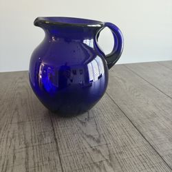 Blue Glass Pitcher 