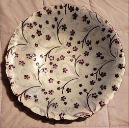 Decorative Plate w/Purple Flowers