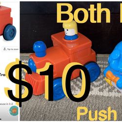 $10 Push & Go Baby Toys Train 🚂 engine & Rolling Elephant 🐘in great condition perfect for crawling