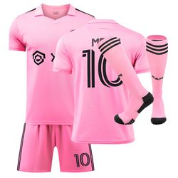 Inter Miami  Messi No.10 Fan Soccer Jersey Set with Socks Youth Sizes (7-13 years)