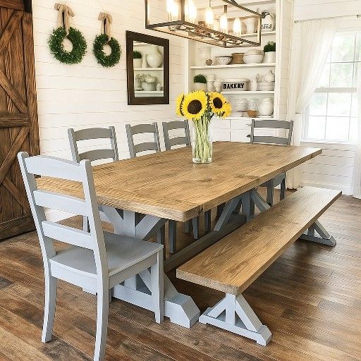 Farmhouse Dining Tables Customized By Order.