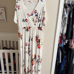 White Floral Dress 