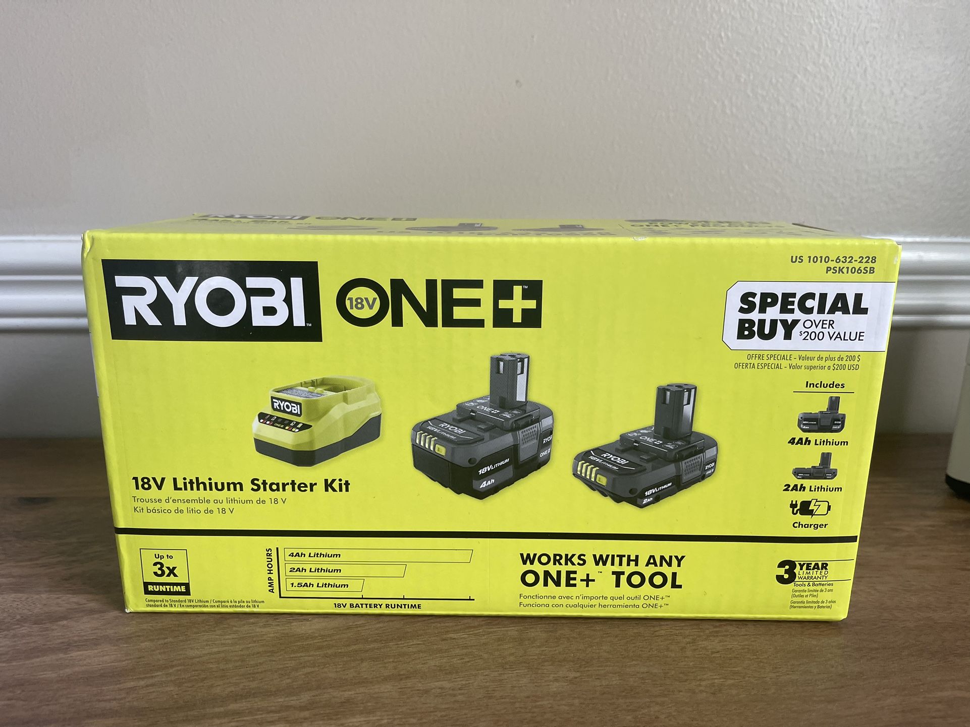 Ryobi 18 V Lithium Battery kit ( new inbox )