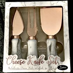3-Piece Cheese Knife Set – Rose Gold Stainless Steel