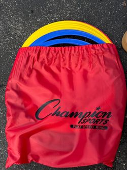 Champion Sports Flat Speed Ring Agility Training Set with Carry Bag