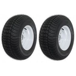 2-Pack Trailer Tire & Rims 20.5x8-10 5Lug x4.5 White. 205/65-10