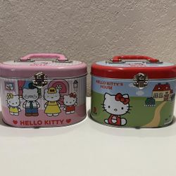 Sanrio Hello Kitty Storage Tin Red Lid