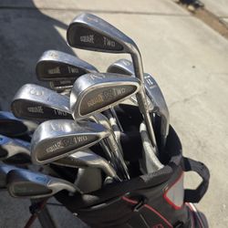 2 Set Golf Clubs Irons  one standard  other one over size  right handed