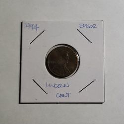 1994-P Limcoln Cent Error
