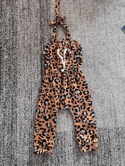 Leopard Print Overalls Baby Girl