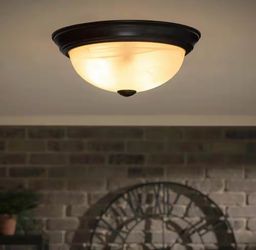 Ceiling Light Flush Mount 11 in. Small 2-Light Oil Rubbed Bronze