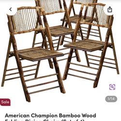 Bamboo Folding Chairs Set Of 4 