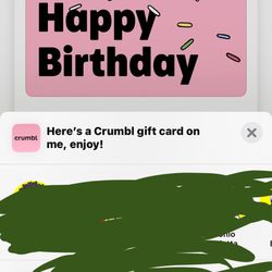 $24 Crumbl gift Card