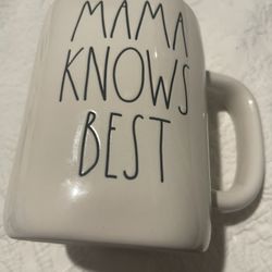 Rae Dunn White Ceramic Mug. MAMA KNOWS BEST