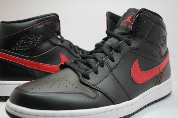 Air Jordan 1 Retro Mid Black Team Red Men's Sz10 DS