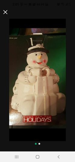 SNOWMAN ⛄ COOKIE JAR*NEW IN BOX$18