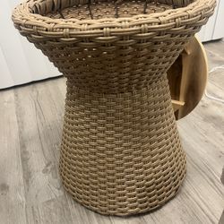 Wooden Basket With Storage 
