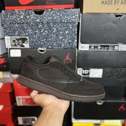 DS Jordan 1 Low Travis Scott Velvet Brown size 10 