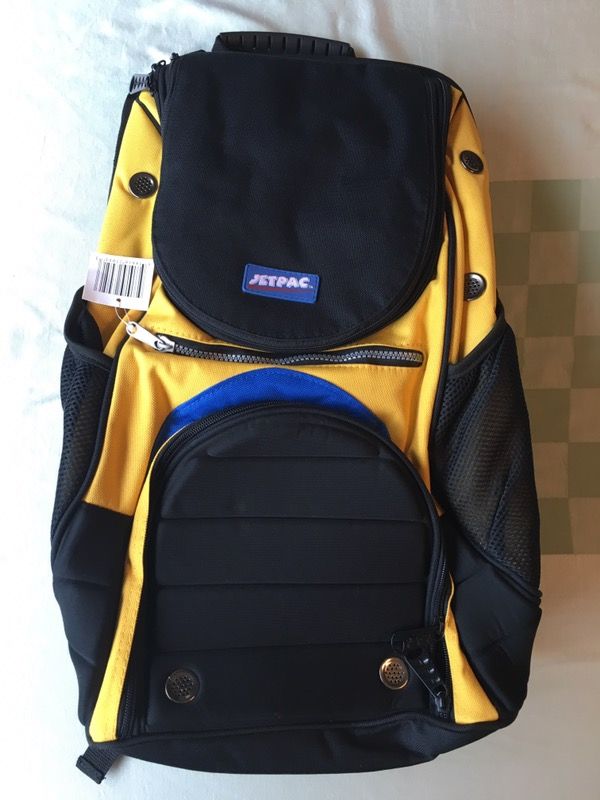 NEW WITH TAGS BLACK AND YELLOW JETPAC TENNIS BACKPACK SLING BAG