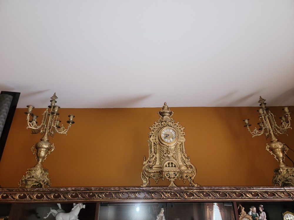 Imperial Clock and Two Candelabras