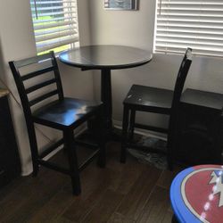 Black Wood Table And Chairs