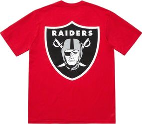 NEW Supreme x NFL Raiders '47 Pocket T-Shirt 'Red' Medium