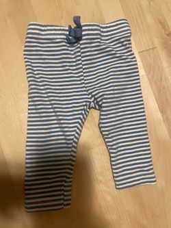 Touched by Nature Blue & White Striped Baby Leggings - 0-3M