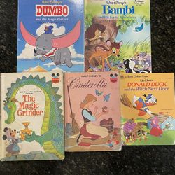 Walt Disney's Vintage Picture Book Lot: Cinderella, Bambi, Dumbo