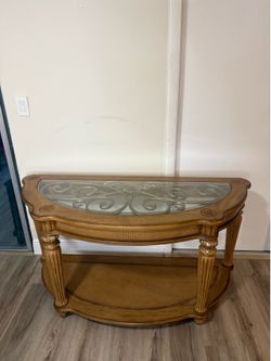 Elegant Glass Top Sofa Table / Entryway Console Table