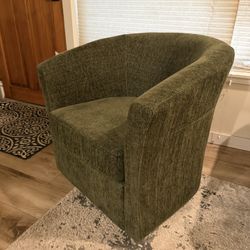 Modern Green Barrel Accent Chair