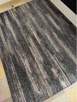 * Modern Black & Gray Area Rug – Excellent Condition