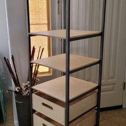 Storage Shelf With Drawers 