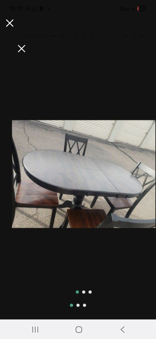 Dining Room Set Table With Leaf Inserted And 4 Chairs Open Box Never Used