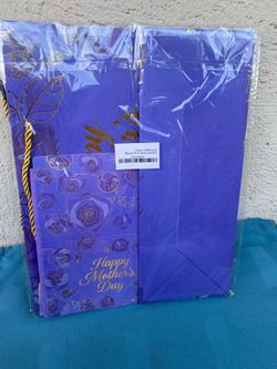Happy Mother Day Purple Gift Bag and Card