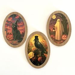 Set of 3 Target Bullseye Playground Halloween Wooden Icons