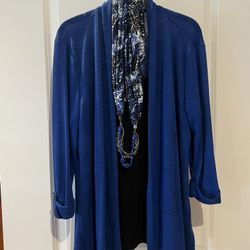Ladies 2-piece (attached) Blouse/Jacket (L)