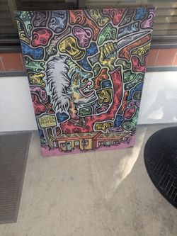 Original Horror Pop Art Canvas – Psycho Norman Bates & Bates Motel Painting