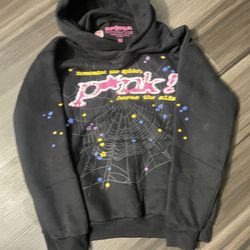 Spider pink hoodie black 