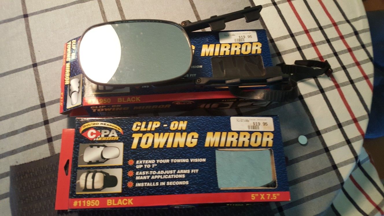 Clip-on towing mirrors