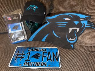 Carolina Panthers Fan Bundle – Flag, Sign, License Plate & Hat