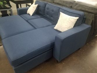 Navy blue sofa chaise sectional for tight space