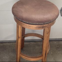 Brown Studded Bar Stool