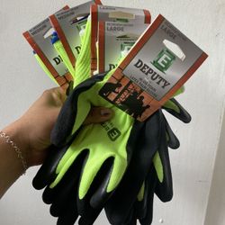 Deputy Hi-Vis Foam Latex Palm Glove sSize Large  - New