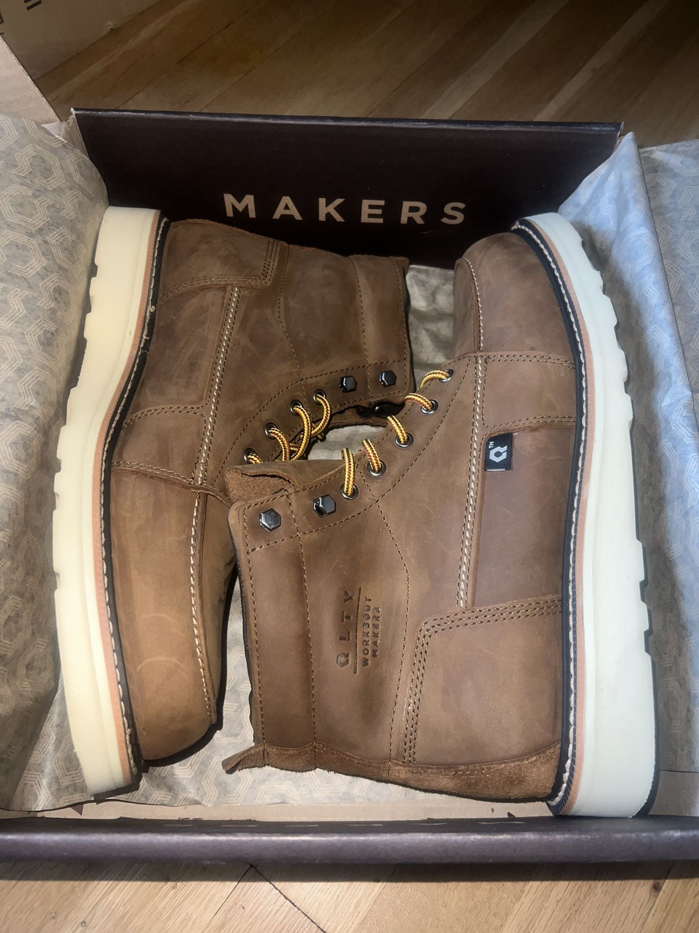 Qlty leather Work Boots: DNVR 6° Moc Toe: MOKA