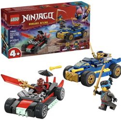 LEGO NINJAGO 71840 Dragon's Rising Rogue vs. Drix Race Car Duel Building Toy