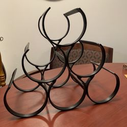 Metal 6 Bottle Wine Rack, 12" x 7" x 10", Black