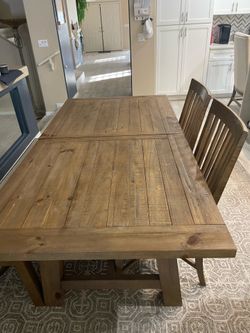 Dining table and 2 chair and bench.