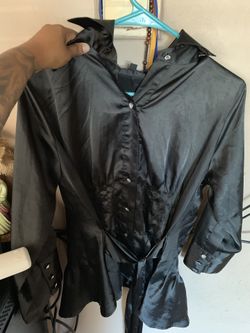 Black silk dress up shirt