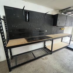 Workbench 152x24 With Pegboard. No Cabinets