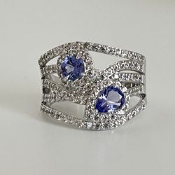 Sterling Silver With Sapphire Stone Ring